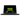 Geöffnetes XMG FUSION 16 Gaming-Laptop in Frontalansicht mit eingeschaltetem Display samt grünem XMG-Logo und RGB-beleuchteter Tastatur.