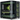 XMG UNIFY C3 Intel Gaming-PC in der Schrägansicht mit schwarzem Gehäuse, zwei Glasfronten und grün leuchtender RGB-Hardware im Innenraum.