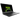 Geöffnetes schwarzes Gaming-Laptop XMG APEX 17 (M25) in Schrägansicht mit grünem Logo auf dem Bildschirm, freigestellt.