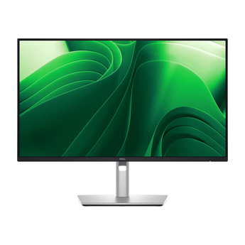 Dell Pro Plus P2425D Monitor in frontaler Ansicht mit schmalem schwarzem Displayrand und silbernem Standfuß.