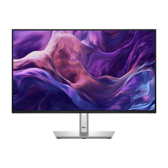 Dell Pro Plus P2425H Monitor in Frontalansicht mit schmalem schwarzem Displayrand und silbernem Standfuß inklusive Dell-Logo.