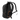 Schrägansicht von hinten auf den schwarzen Everki Glide Rucksack mit gepolsterten Schultergurten und orangen Akzenten am Rückenpolster.