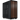 Schräge Seitenansicht des schwarzen SCHENKER GRAPHICS STATION M Gehäuses mit vertikalen Holzelementen in der Front und perforiertem Seitenteil.