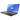 Geöffnete Schrägansicht des schwarzen Laptops SCHENKER WORK 15 (M23) mit beleuchteter Tastatur und blauem Bildschirm-Logo.
