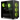 Schrägansicht des schwarzen Gaming-PCs XMG SECTOR E - AMD mit transparentem Seitenteil und grün leuchtenden RGB-Gehäuselüftern.