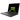 Geöffnete Schrägansicht des schwarzen XMG EVO 15 (E25) Laptops mit beleuchtetem Display und sichtbarem Tastenfeld sowie Trackpad.