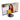 Schrägansicht des AOC U27B3AF Monitors mit schmalem Rahmen und rundem Standfuß, der eine Frau in einem Wohnzimmer auf dem Display zeigt.
