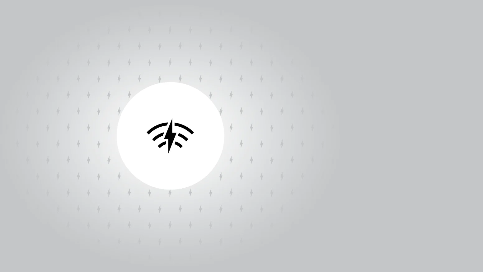 Minimalistisches Icon für schnelles WLAN und Energie auf hellem Hintergrund mit Blitz-Mustern